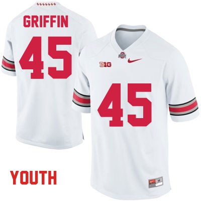 Ohio State Buckeyes Youth Archie Griffin #45 White Authentic Nike College NCAA Stitched Football Jersey SK19J23WI